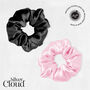 Silver Cloud Mixed Satin Scrunchies Double Pack, thumbnail 2 of 4