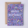 Floral Birthday Card For Women, Purple Flowers, For Her, thumbnail 1 of 2