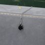 Sterling Silver Genuine Black Onyx Pear Necklace, thumbnail 5 of 11