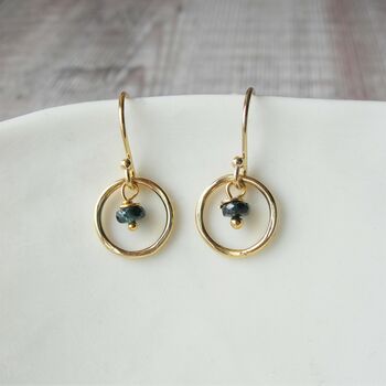 Sapphire And Rolled Gold Earrings, 3 of 6