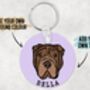 Shar Pei Face Keyring, thumbnail 4 of 6