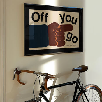 Off You Go Retro Hallway Wall Print, 7 of 9