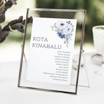 Wedding Seating Plan Cards Winter Blue Florals, 3 of 7