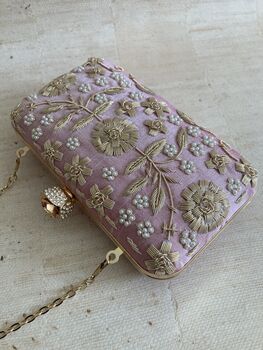 Dark Pink Handcrafted Rectangular Clutch Bag, 6 of 10