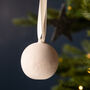 Personalised Etched Ceramic Christmas Bauble, thumbnail 2 of 4
