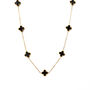 Clover Necklace Gold/Black, thumbnail 1 of 4