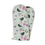 Pale Green Double Oven Gloves With Fruits And Birds, thumbnail 5 of 7