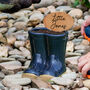 Personalised Blue Welly Boot Planters Gift Set, thumbnail 5 of 10