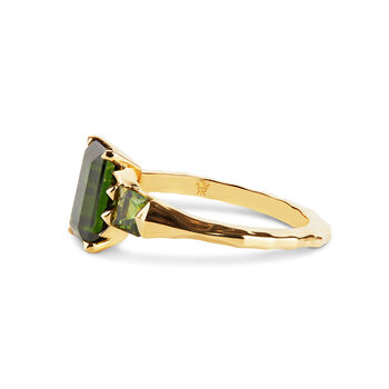 18ct Yellow Gold And Green Tourmaline Ring, 3 of 4