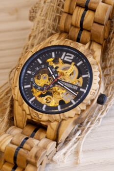 Venice Automatic Mechanical Movement Wooden Watch For Him, 4 of 7