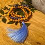 Lapis Lazuli And Sandalwood Mala Bead With Tassel, thumbnail 7 of 8
