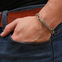 Personalised Men's Slim Leather Identity Bracelet, thumbnail 4 of 9