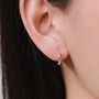 Sterling Silver Irregular Shaped Minimalist Huggie Hoop Earrings, thumbnail 1 of 11