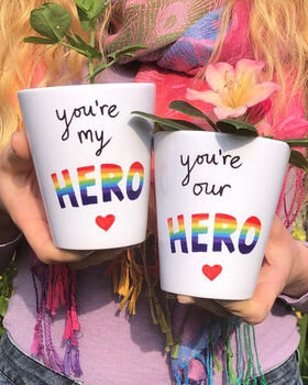 You're My / Our Hero Personalised Plant Pot Gift, 4 of 6