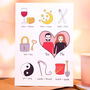 Personalised Valentine's Couple Portrait Love Card, thumbnail 1 of 4