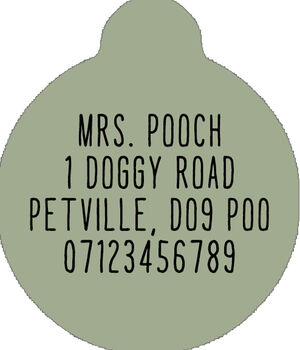 Little Pastel Green Daisies Custom ID Dog Tag, 2 of 2