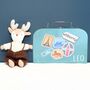 Mini Boy Reindeer Soft Toy With Personalised Case, thumbnail 1 of 5