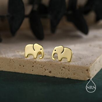 Sterling Silver Elephant Stud Earrings, 5 of 12