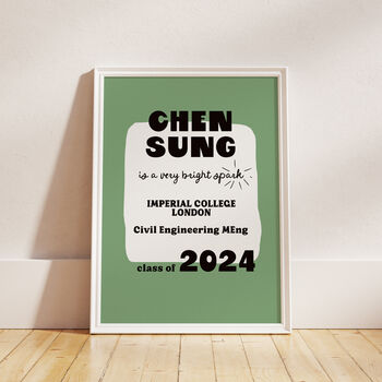 Personalised 'Bright Spark' Print 2024 Graduation Gift, 10 of 12
