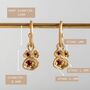 Garnet And Gold Vermeil Plated Pendant Hoops, thumbnail 5 of 7