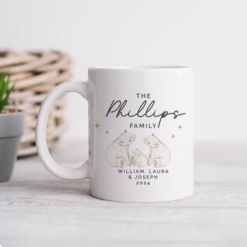 Personalised Family Name Mug Set – Polar Bear Or Penguin Family Design, 2 of 4
