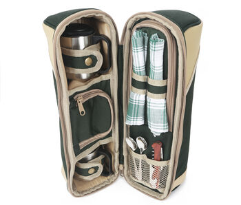 Deluxe Two Person Flask And Mug Picnic Set Forest Green, 8 of 8
