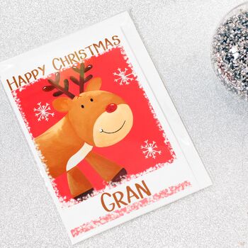 Personalised Reindeer Family Christmas Card, 8 of 9