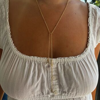 Long Silver Plated Double Chain Crystal Drop Necklace, 10 of 12