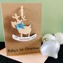 Personalised First Christmas Card Baby Boy Decoration, thumbnail 5 of 9