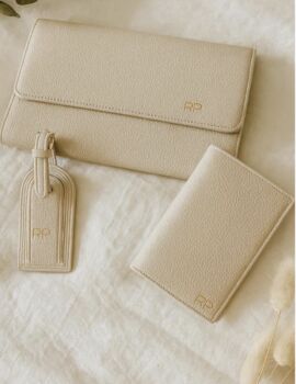 Personalised Travel Wallet Grained Leather Vegan, 10 of 12