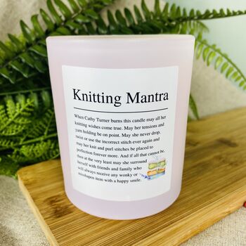 Funny Personalised Knitting Affirmation Candle, 4 of 11