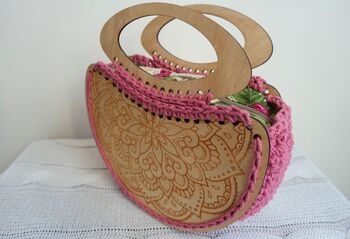 Handmade Ladies Handbag With Wood Detail, 2 of 6