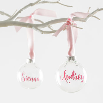 Personalised Baby Glass Bauble, 2 of 5