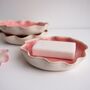 Handmade Pink Ceramic Curvy Soap Dish, thumbnail 9 of 12