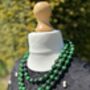 Hand Knotted Silk Bead Necklace Emerald Green, thumbnail 4 of 5