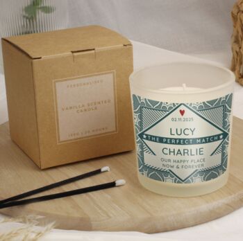 Personalised The Perfect Match Scented Jar Candle, 2 of 5