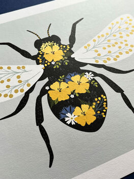 Floral Bee A4 Print, 5 of 5