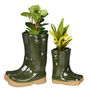 Personalised Set Of Two Wellington Boot Plant Pots, thumbnail 2 of 11
