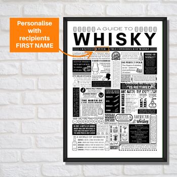 Whisky Lover’s Personalised Print – Fun Facts Wall Art Gift, 3 of 10