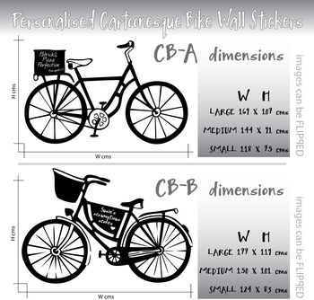 Personalised Cartoonesque Bike Wall Stickers, 4 of 7