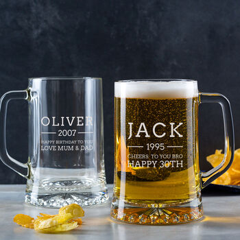Personalised Beer Tankard Engraved Pint Glass, 5 of 10