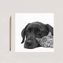 Best Friends – Labrador And Cat Cuddles Hand Drawn Greeting Card, thumbnail 3 of 6