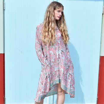 'Esme' Buttoned Paisley Shirt Dress, 6 of 9