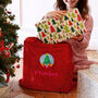 Personalised Santa Gift Sack With Christmas Tree Design, thumbnail 1 of 6