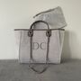 Personalised Grey Large Chain Tote Beach Bag, thumbnail 5 of 9