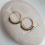 Gold Agate Hoop Earrings, thumbnail 1 of 3
