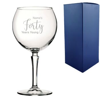 Personalised Years Young Hudson Gin Glass, 2 of 8