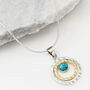 Infinity Universe Turquoise Silver And Brass Necklace, thumbnail 2 of 12