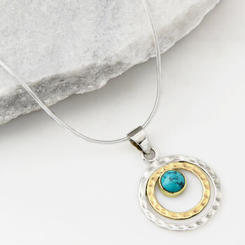 Infinity Universe Turquoise Silver And Brass Necklace, 2 of 12