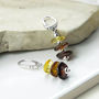 Sterling Silver Tricolour Amber Drop Earrings, thumbnail 1 of 4